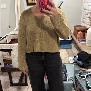 Gold shimmer cropped Sweater